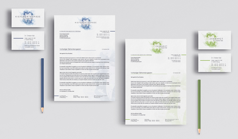 Corporate Design for dentist Logo and business papers