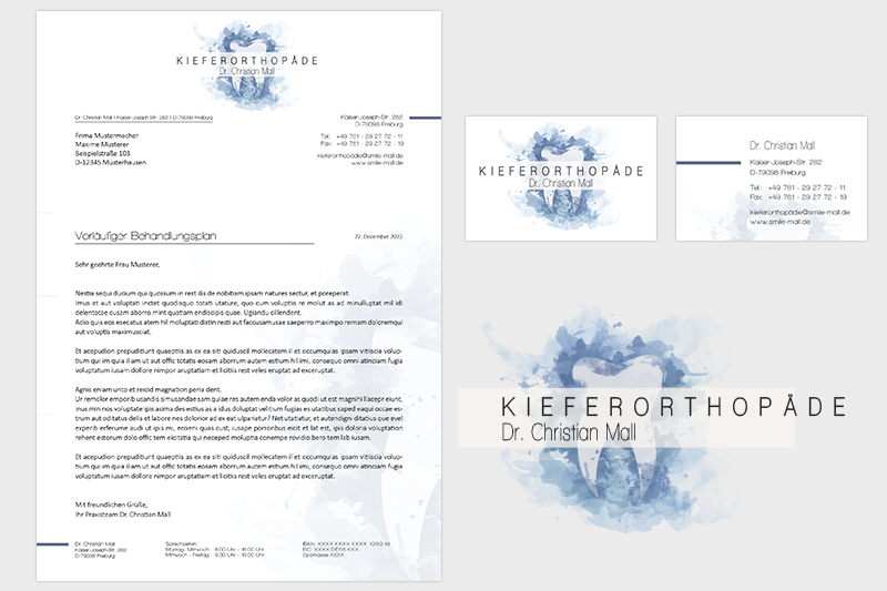 Corporate Design for dentist Logo and business papers