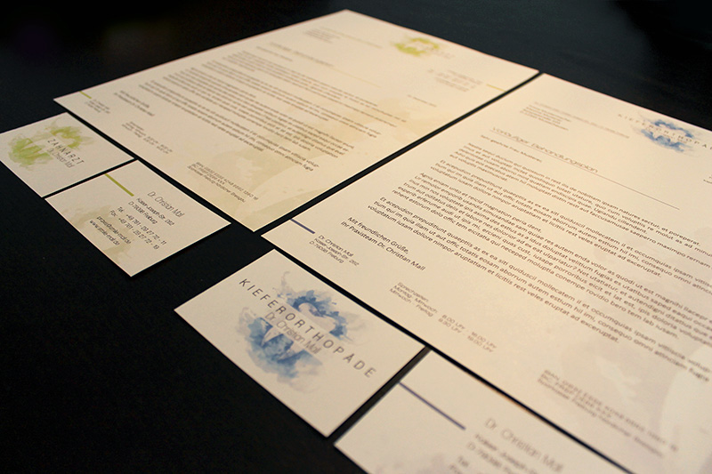 Corporate Design for dentist Logo and business papers Green